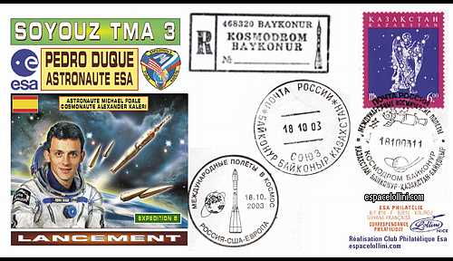 enveloppe ba 922 - K 1194 Mission ESA au dpart de Bakonour. - cover ba 922 - K 1194 Mission ESA au dpart de Bakonour.