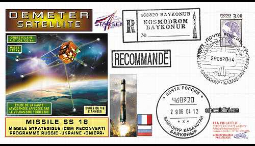 enveloppe ba 949 - K 1211 A Mission ESA au dpart de Bakonour. - cover ba 949 - K 1211 A Mission ESA au dpart de Bakonour.