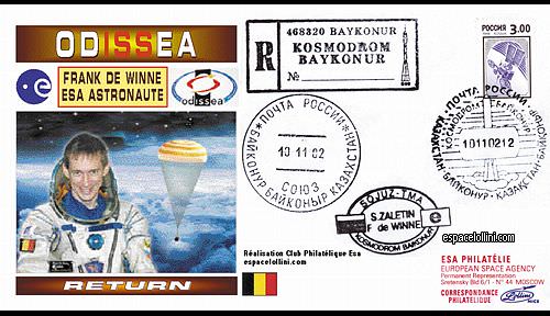 enveloppe ba 891 D - K 1158 mission ESA depuis Bakonour. - cover ba 891 D - K 1158 mission ESA depuis Bakonour.