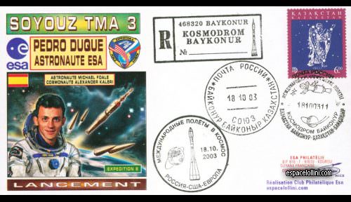 enveloppe ba 922 - K 1194 Mission ESA au dpart de Bakonour. - cover ba 922 - K 1194 Mission ESA au dpart de Bakonour.