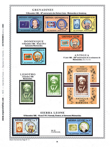 page astronome_71__ de album collection astronome de timbres