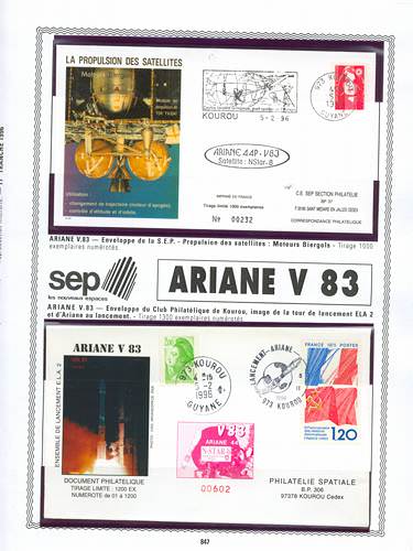 page kourou_847__ de album collection kourou de timbres