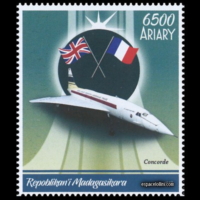 the stamp concorde MAD 80 detail